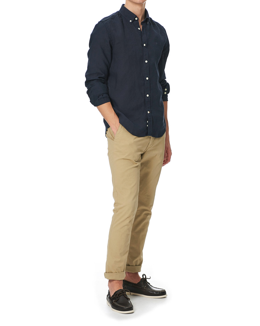 Herren | Hemden | Morris | Douglas Linen Shirt Dark Navy