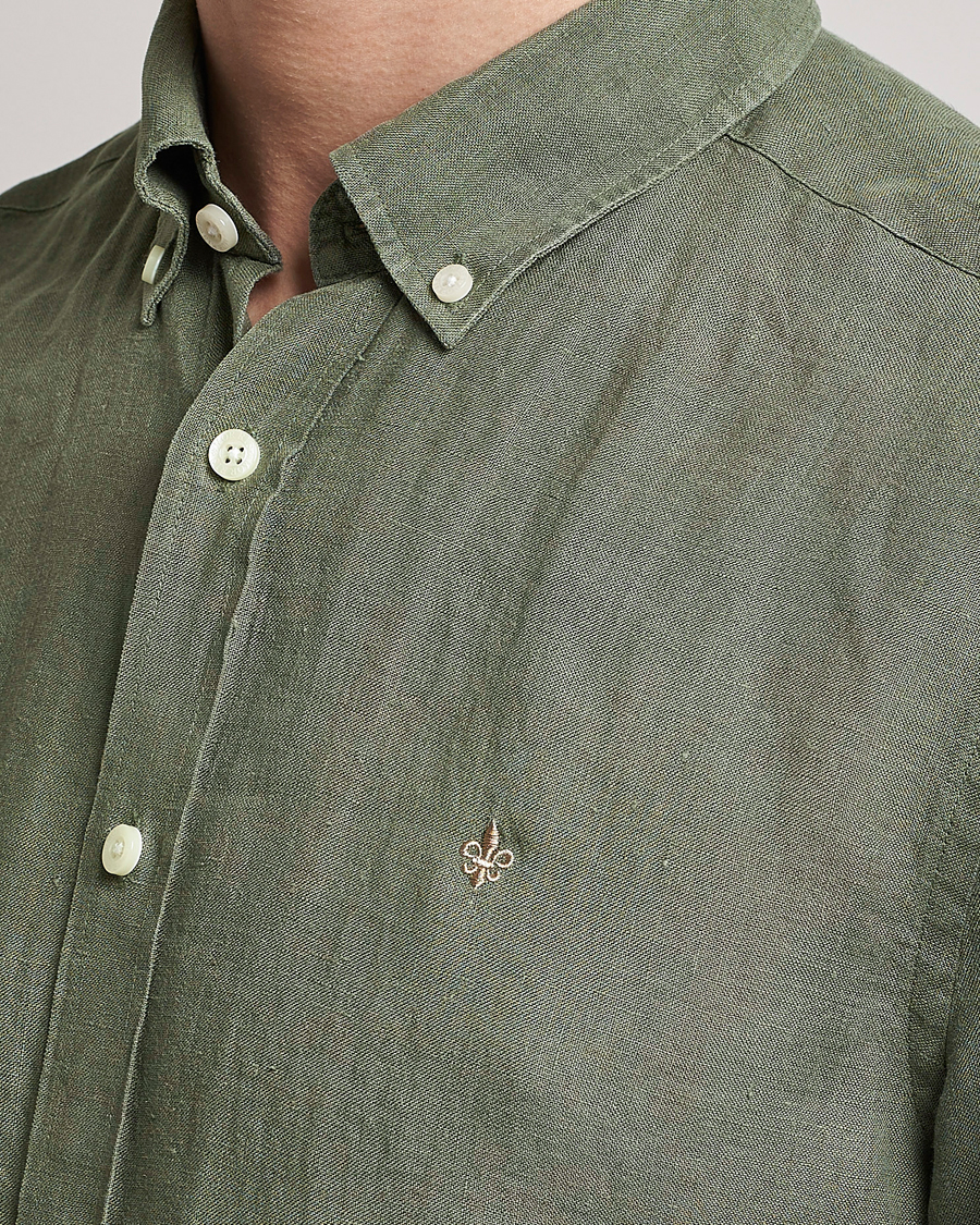 Herren | Hemden | Morris | Douglas Linen Button Down Shirt Olive