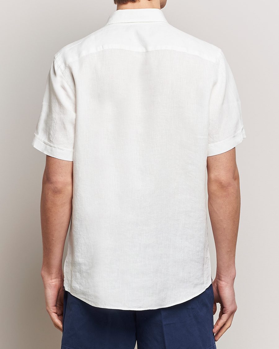 Herren | Hemden | Morris | Douglas Short Sleeve Linen Shirt White