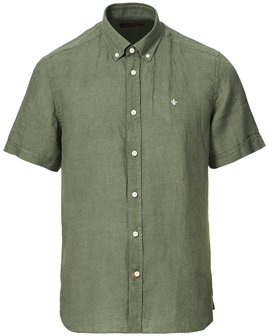 Herren | Hemden | Morris | Douglas Linen Short Sleeve Shirt Olive