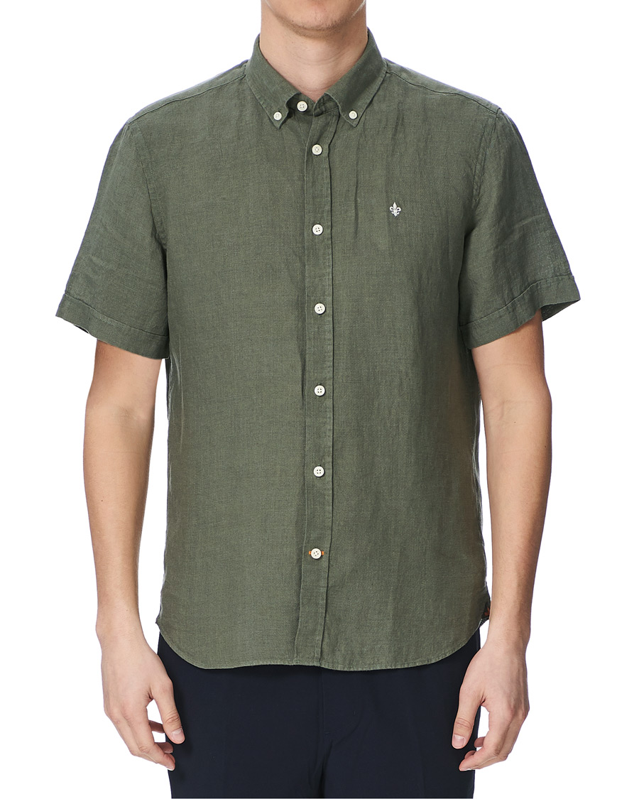 Herren | Hemden | Morris | Douglas Linen Short Sleeve Shirt Olive