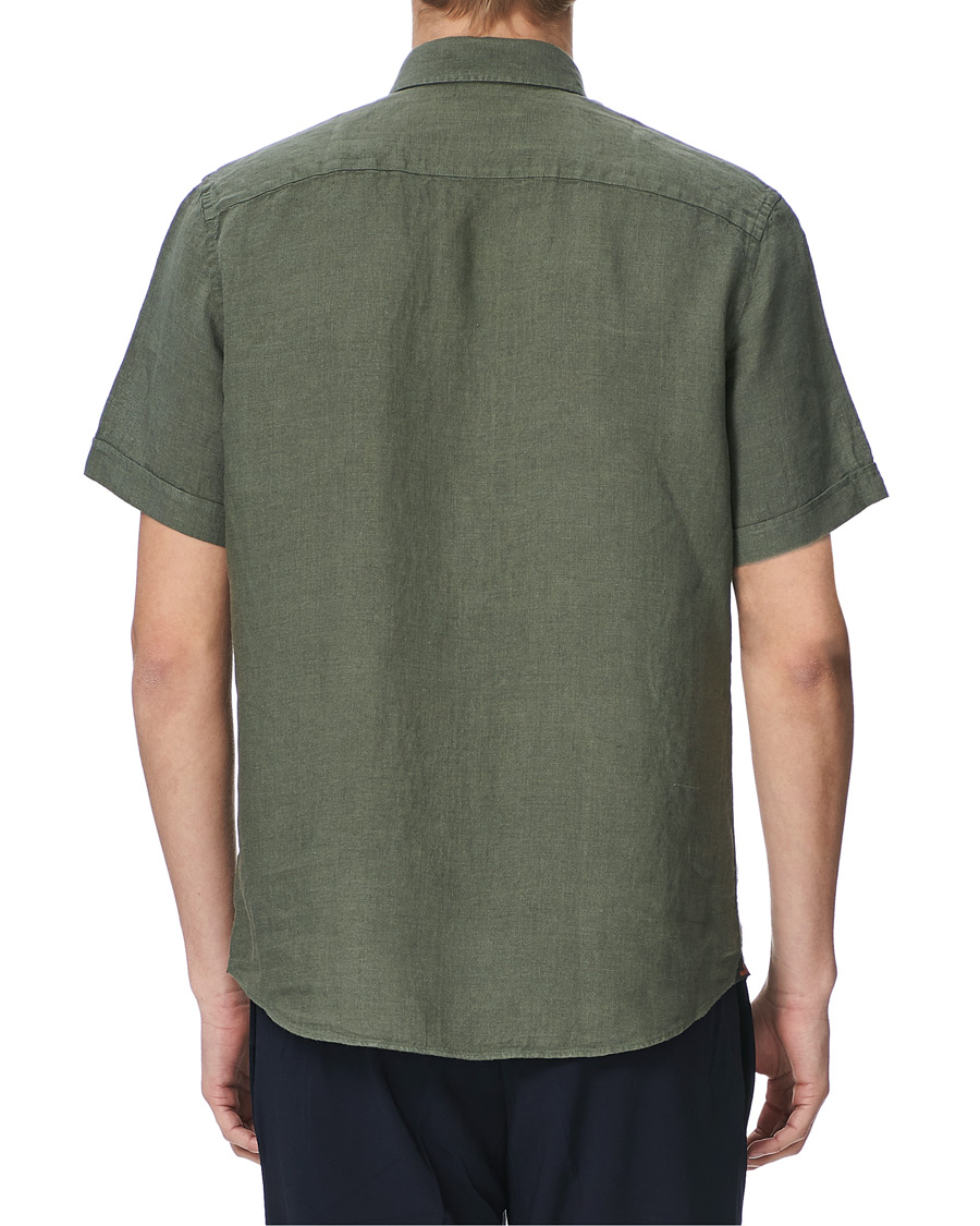 Herren | Hemden | Morris | Douglas Linen Short Sleeve Shirt Olive