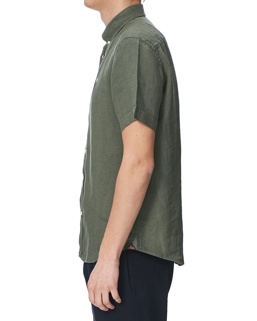Herren | Hemden | Morris | Douglas Linen Short Sleeve Shirt Olive