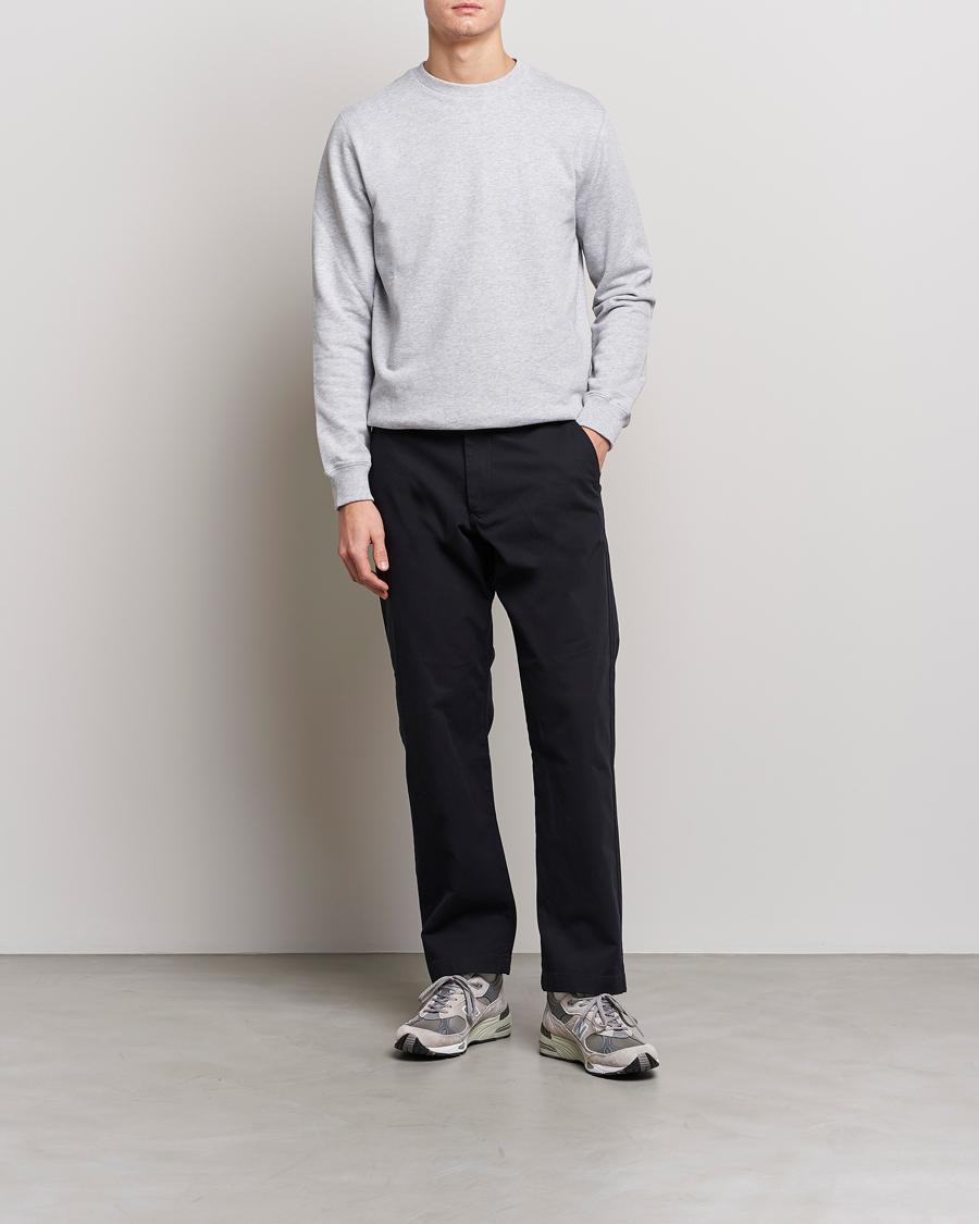 Herren | Graue Sweatshirts | Stenströms | Cotton Collage Crew Neck Grey Melange