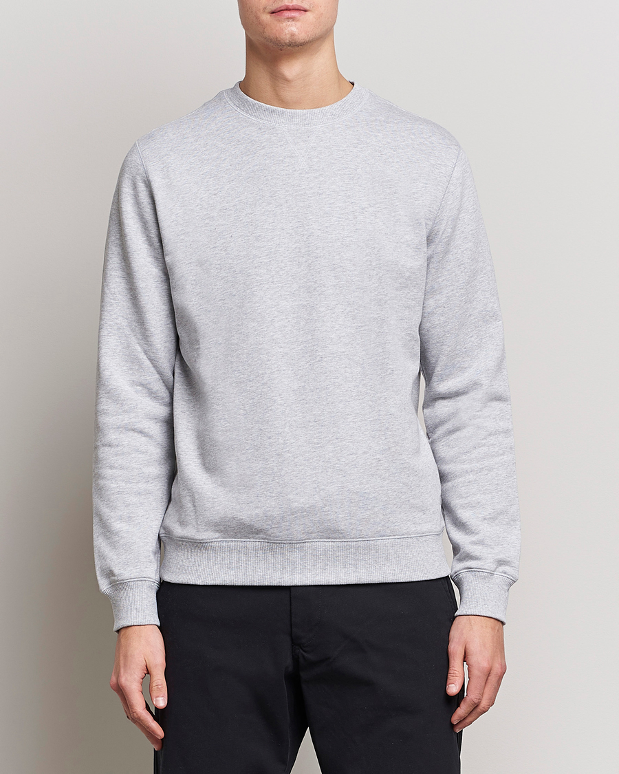 Herren | Pullover | Stenströms | Cotton Collage Crew Neck Grey Melange