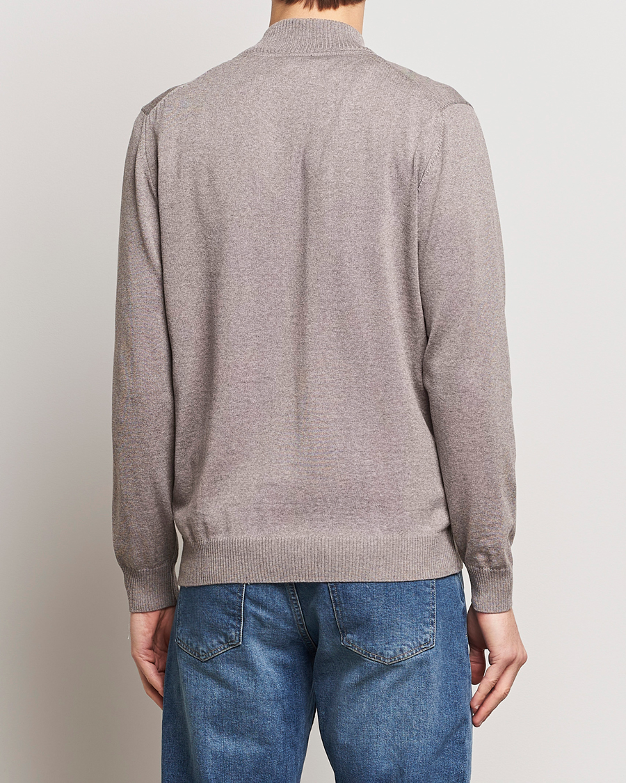 Herren | Pullover | Stenströms | Merino Wool Full Zip Mud Brown
