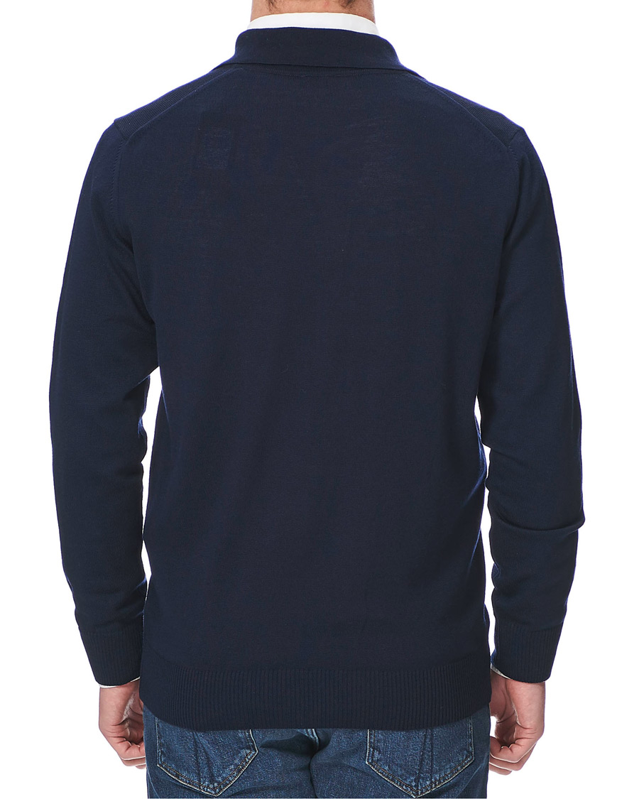 Herren | Pullover | Stenströms | Merino Wool Pocket Cardigan Navy