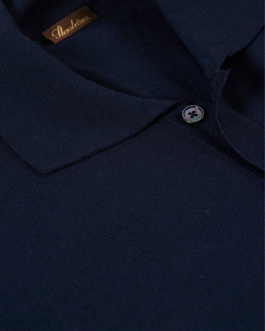 Herren | Pullover | Stenströms | Merino Wool Pocket Cardigan Navy