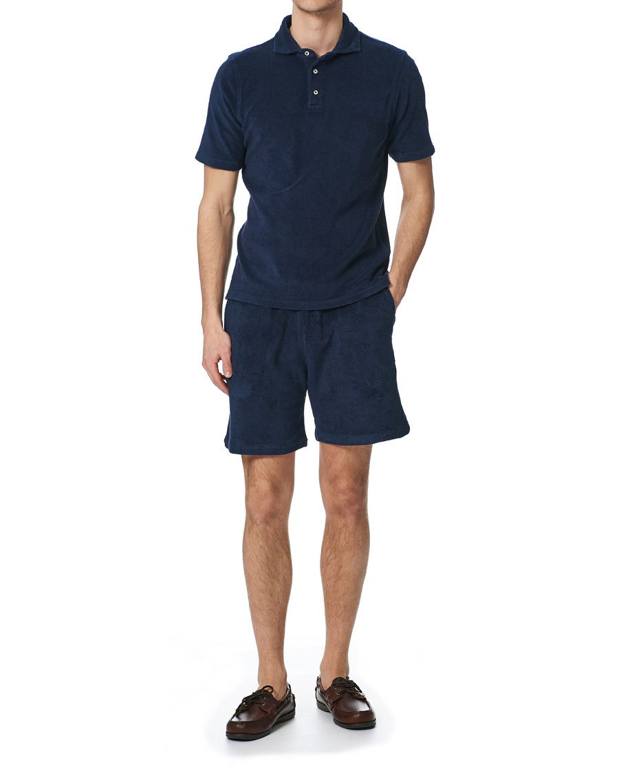 Herren | Shorts | Stenströms | Towelling Cotton Shorts Navy