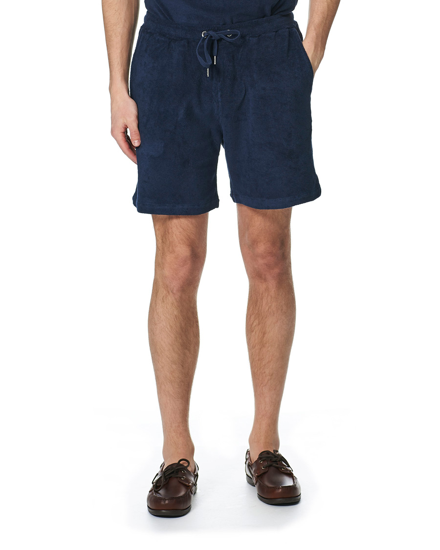 Herren | Shorts | Stenströms | Towelling Cotton Shorts Navy