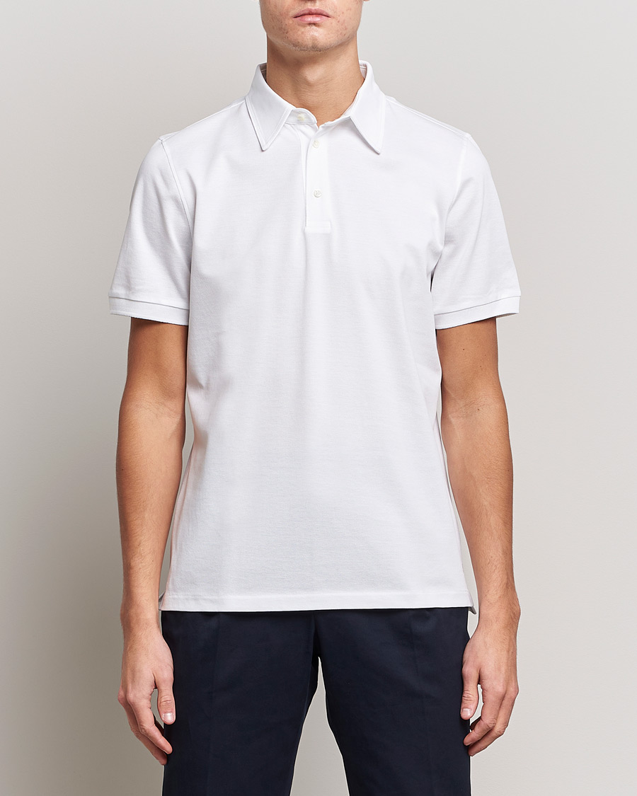 Herren | Stenströms | Stenströms | Cotton Polo Shirt White