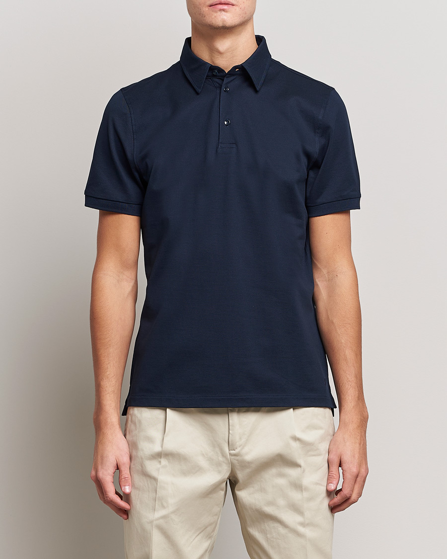 Herren | Poloshirt | Stenströms | Cotton Polo Shirt Navy