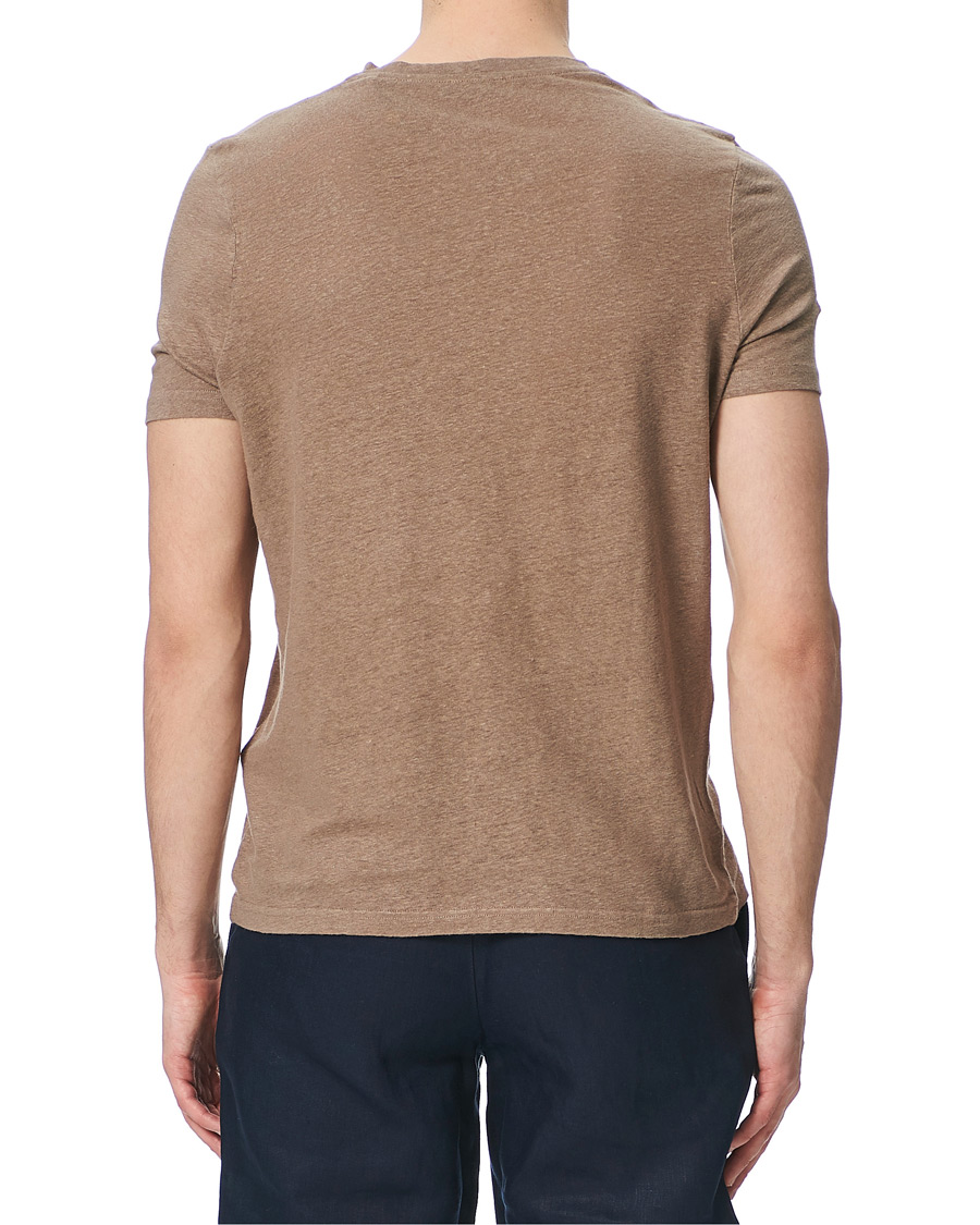 Herren | T-Shirts | Stenströms | Linen T-Shirt Beige