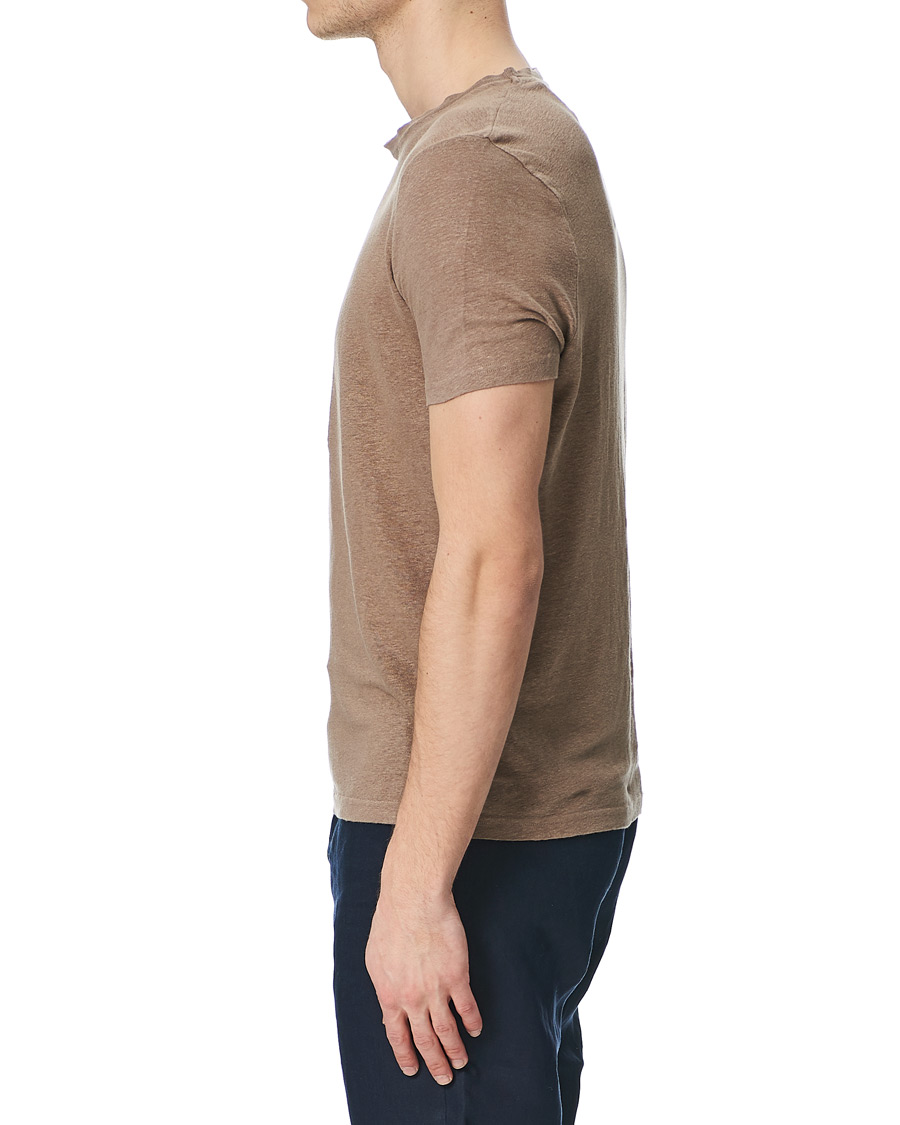 Herren | T-Shirts | Stenströms | Linen T-Shirt Beige