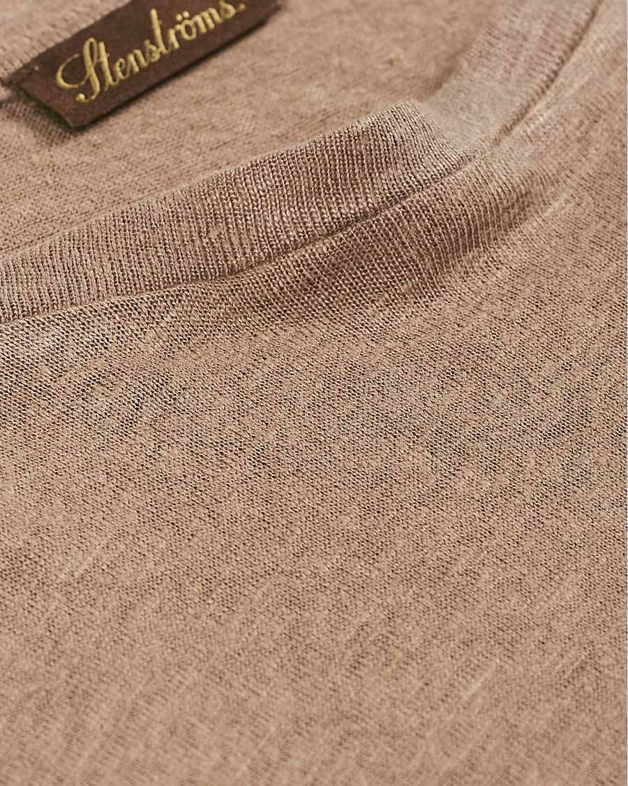 Herren | T-Shirts | Stenströms | Linen T-Shirt Beige