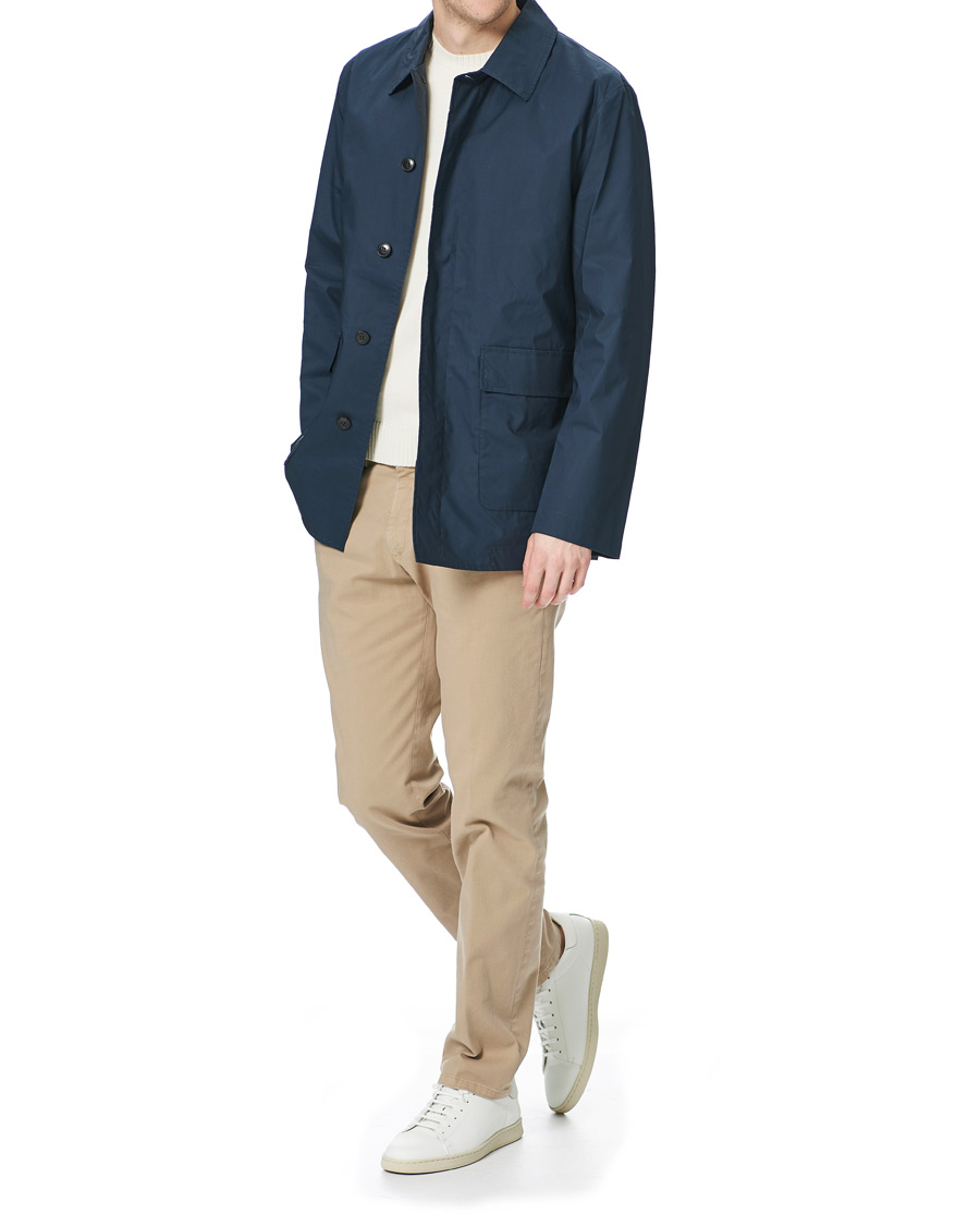 Herren | Jacken | Sunspel | Waxed Cotton Jacket Navy