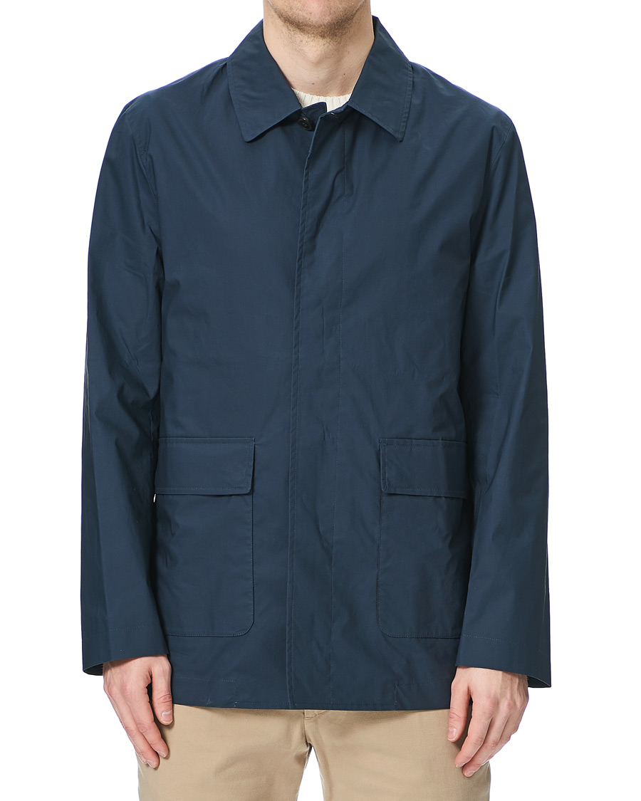 Herren | Jacken | Sunspel | Waxed Cotton Jacket Navy