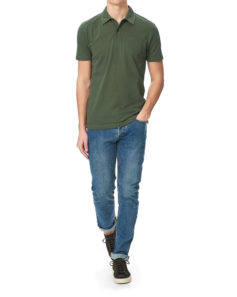 Herren | Poloshirts | Sunspel | Riviera Polo Shirt Dark Khaki