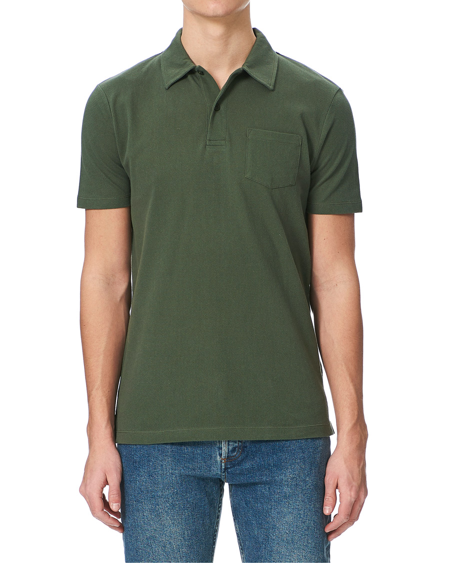 Herren | Poloshirts | Sunspel | Riviera Polo Shirt Dark Khaki