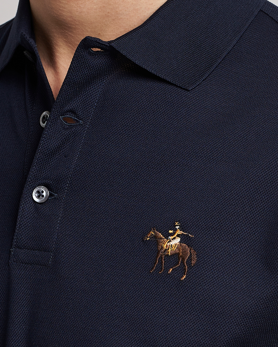 Herren | Poloshirt | Ralph Lauren Purple Label | Mercerized Cotton Polo Chairman Navy