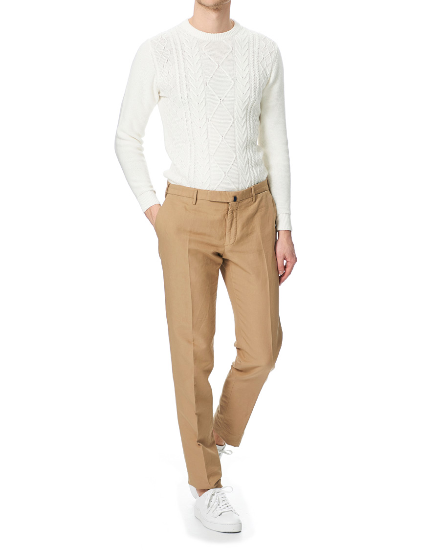 Herren | Pullover | Piacenza Cashmere | Aran Knit Cotton Sweater Off White