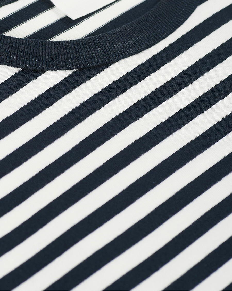 Herren | T-Shirts | AMI | Breton Stripe Long Sleeve Tee White/Navy