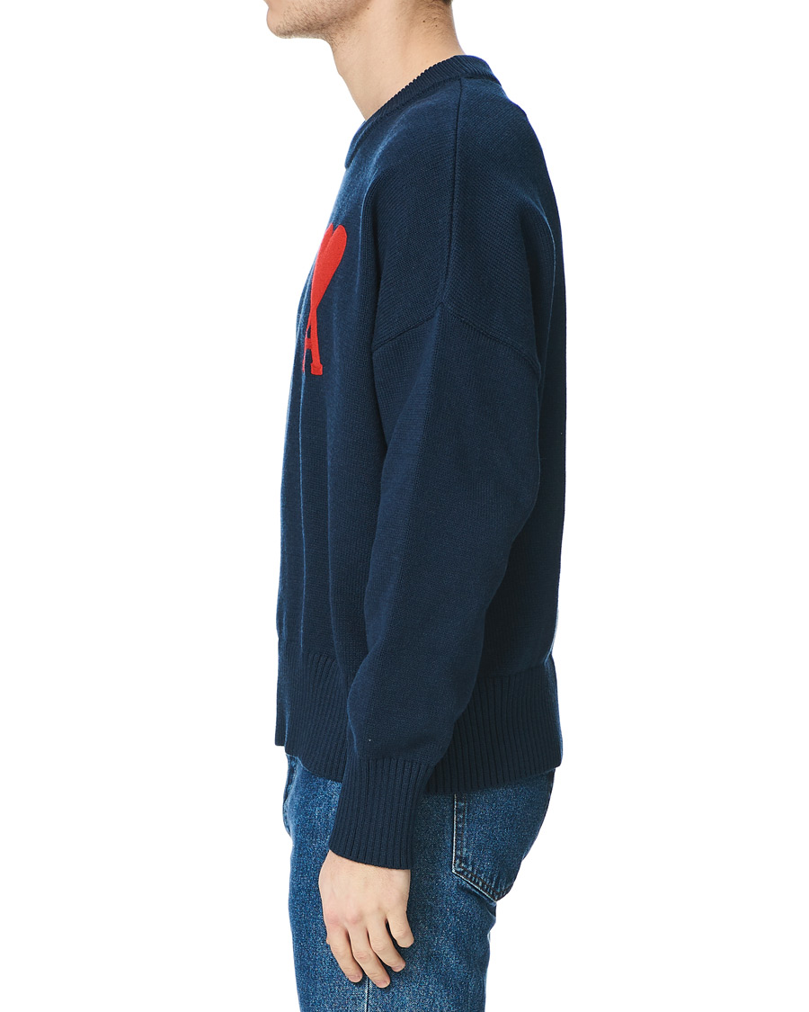 Herren | Pullover | AMI | Big Heart Oversize Sweater Navy