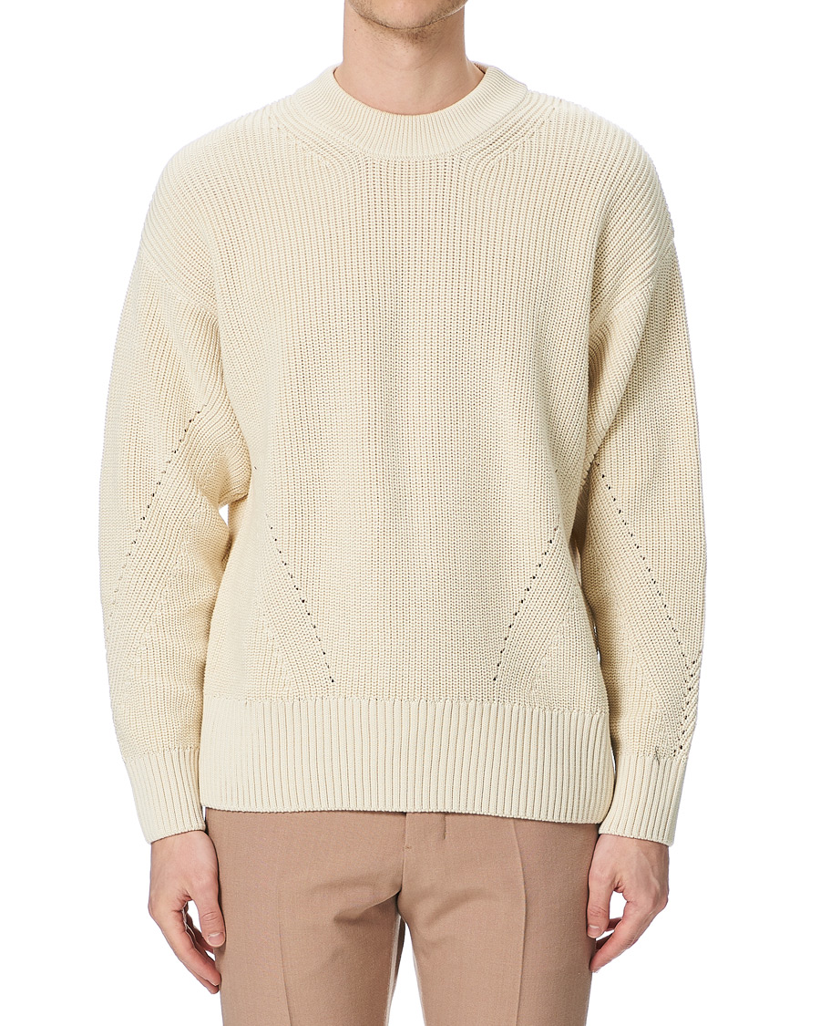 Herren | Pullover | AMI | Rib Stitch Sailor Sweater Off White