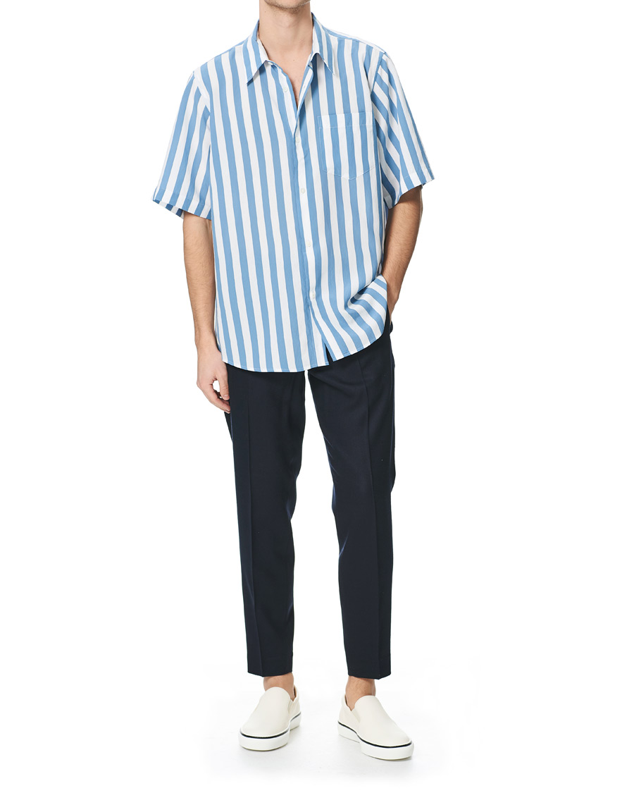 Herren | Hemden | AMI | Summer Fit Short Sleeve Shirt Light Blue/White