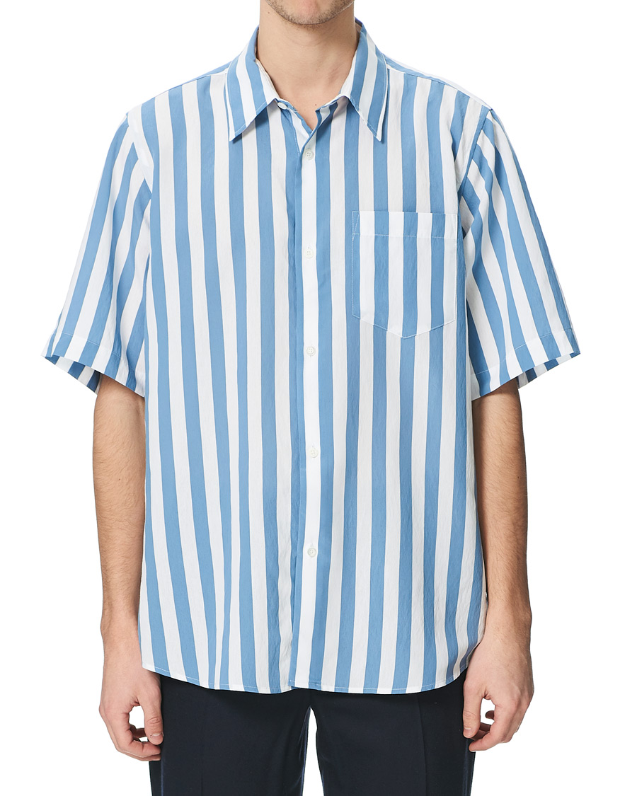 Herren | Hemden | AMI | Summer Fit Short Sleeve Shirt Light Blue/White