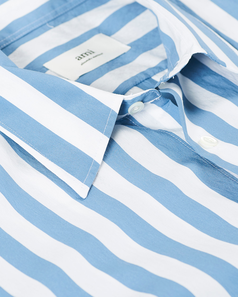 Herren | Hemden | AMI | Summer Fit Short Sleeve Shirt Light Blue/White