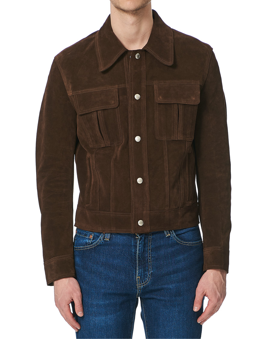 Herren | Jacken | AMI | Unlined Leather Jacket Chocolate Suede