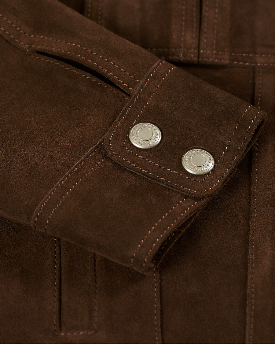 Herren | Jacken | AMI | Unlined Leather Jacket Chocolate Suede