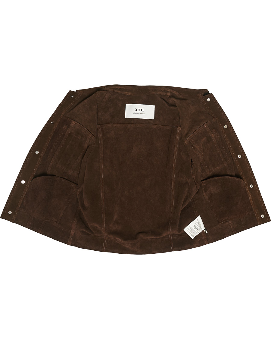 Herren | Jacken | AMI | Unlined Leather Jacket Chocolate Suede