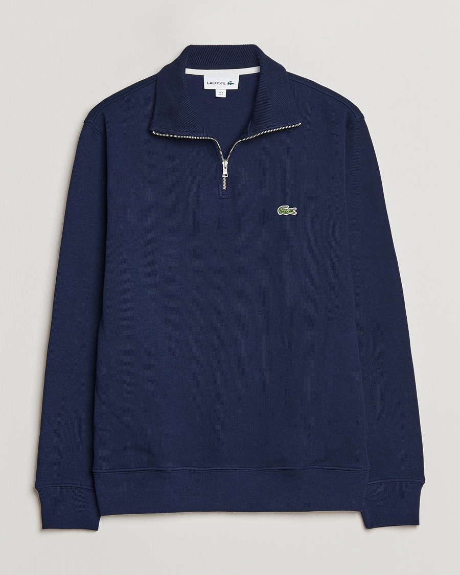 Herren | Pullover | Lacoste | Rib Interlock Half Zip Navy