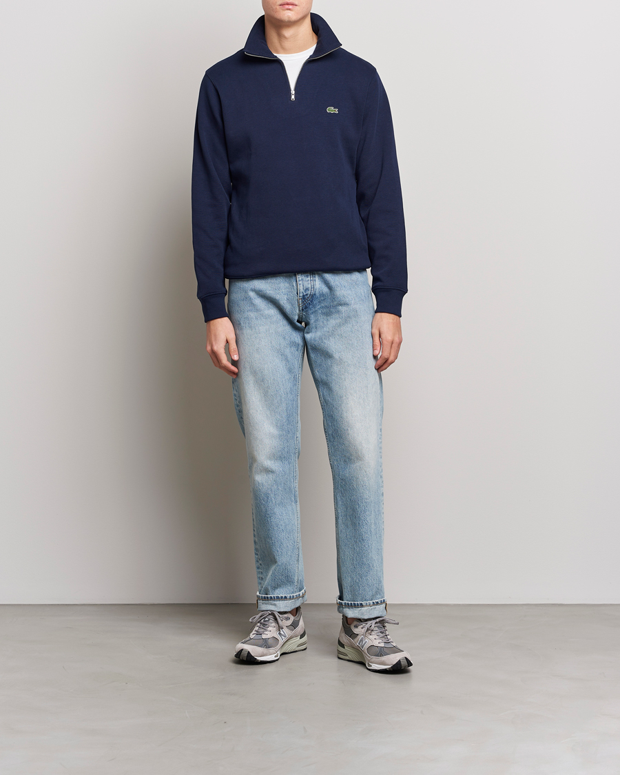 Herren | Pullover | Lacoste | Rib Interlock Half Zip Navy
