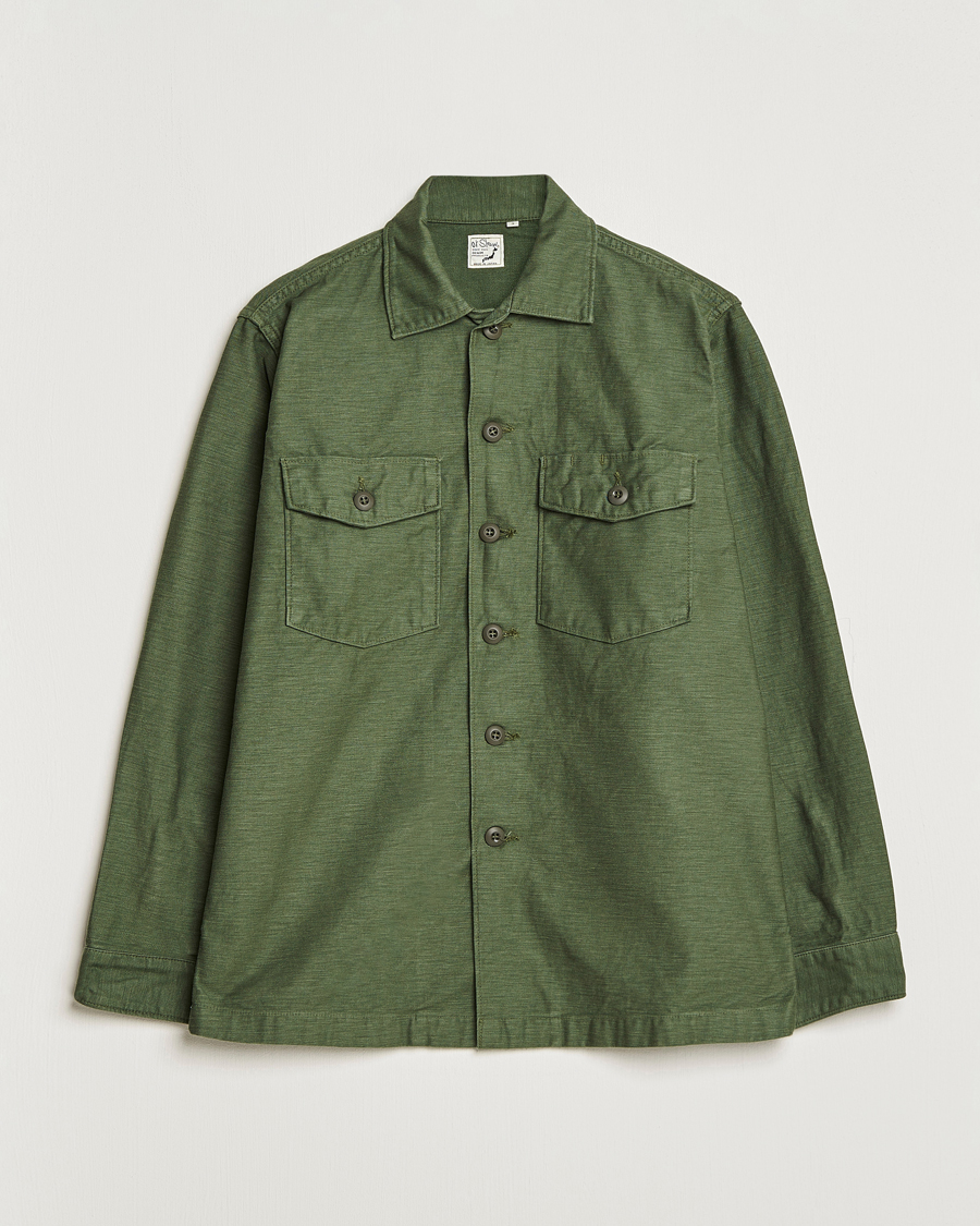 Herren | Hemden | orSlow | Cotton Sateen US Army Overshirt Green