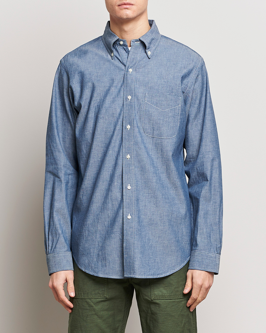 Herren |  | orSlow | Denim Button Down Shirt Light Blue