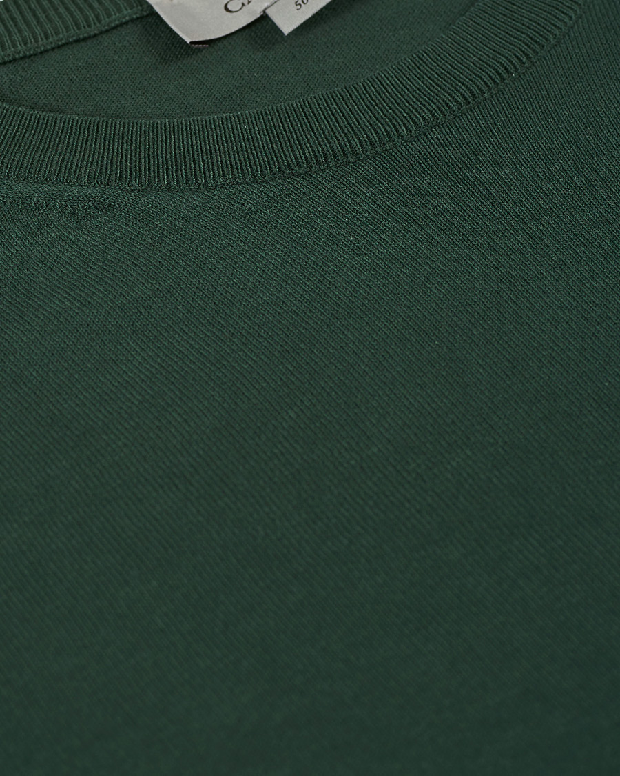Herren | Pullover | Canali | Cotton Crew Neck Bottle Green