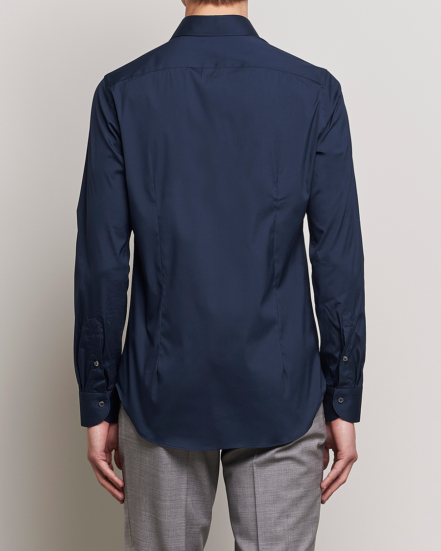 Herren | Hemden | Canali | Slim Fit Cotton/Stretch Shirt Navy