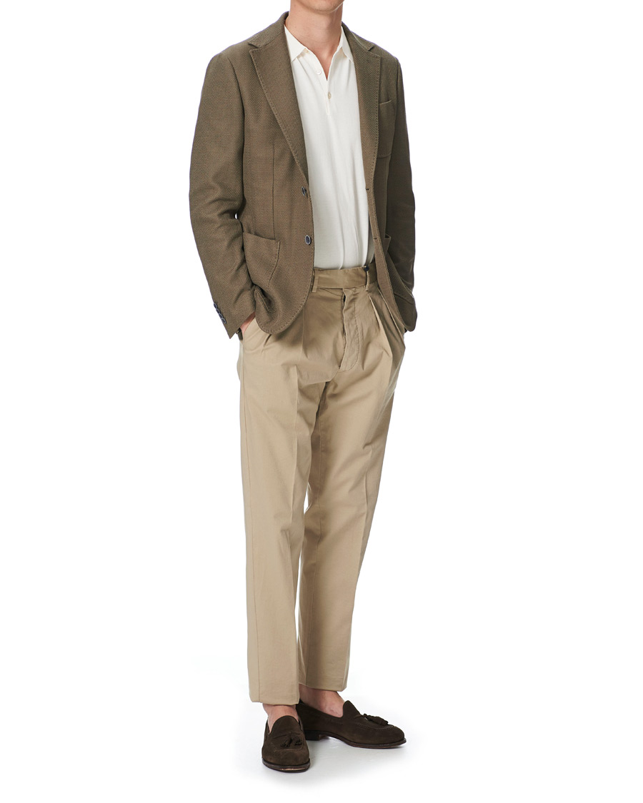 Herren | Sakkos | Canali | Textured Cotton Jersey Blazer Olive