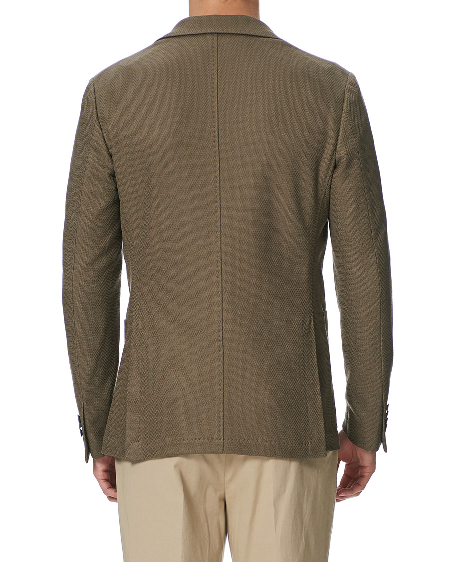 Herren | Sakkos | Canali | Textured Cotton Jersey Blazer Olive