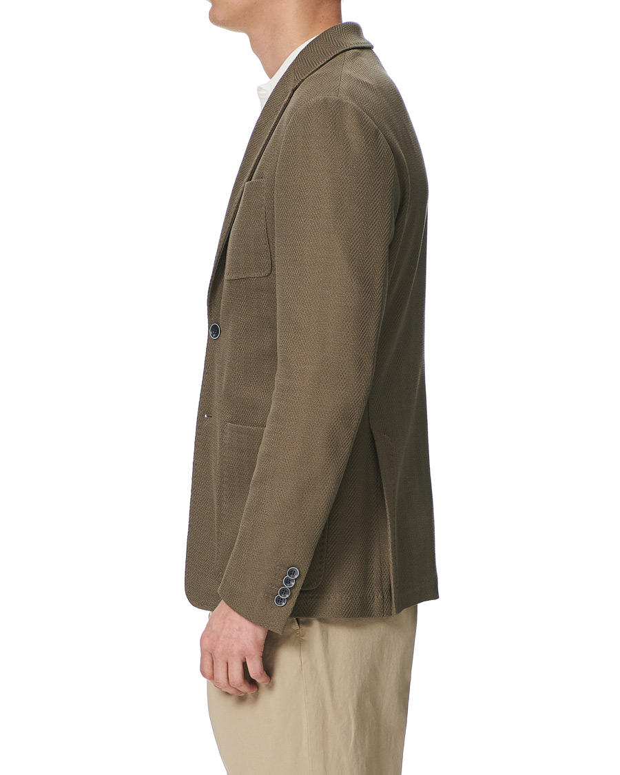 Herren | Sakkos | Canali | Textured Cotton Jersey Blazer Olive