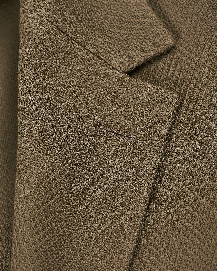 Herren | Sakkos | Canali | Textured Cotton Jersey Blazer Olive