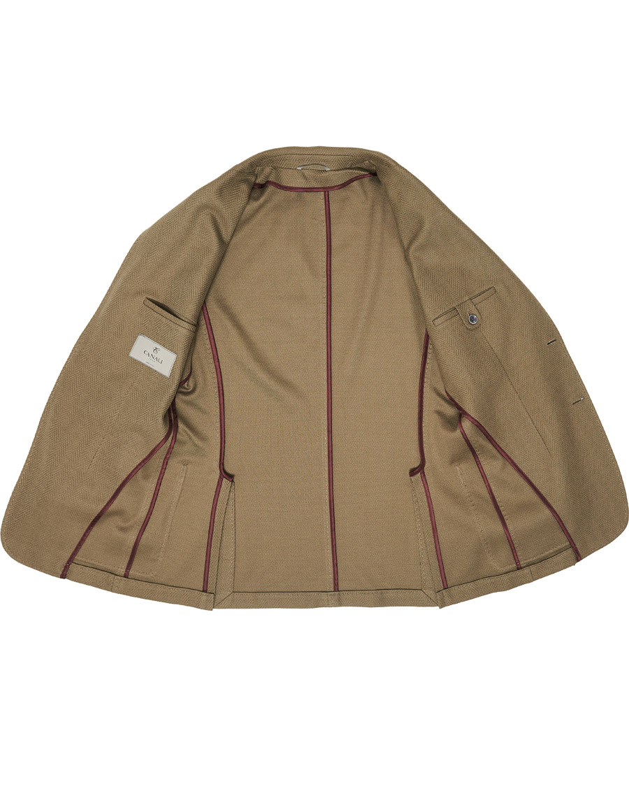 Herren | Sakkos | Canali | Textured Cotton Jersey Blazer Olive