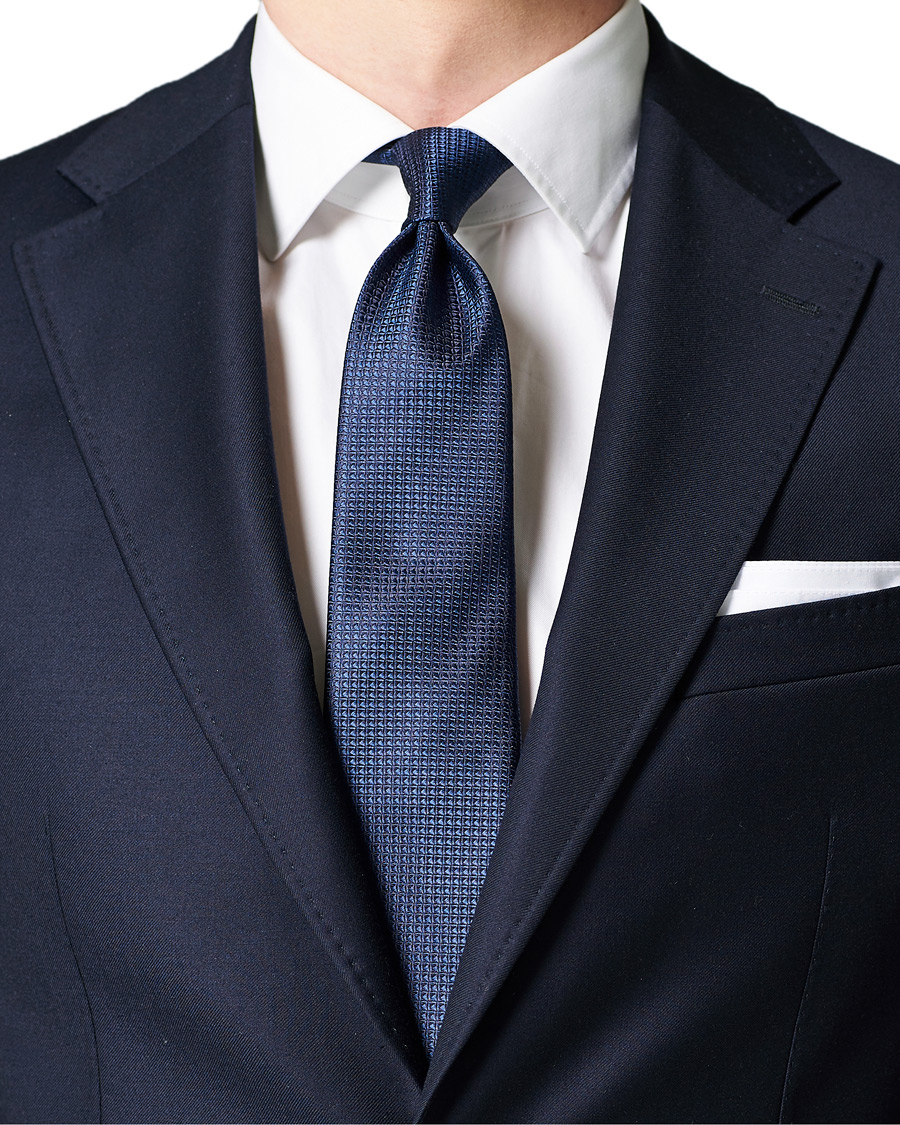 Herren | Canali Structured Silk Tie Navy 8 cm | Canali | Structured Silk Tie Navy 8 cm