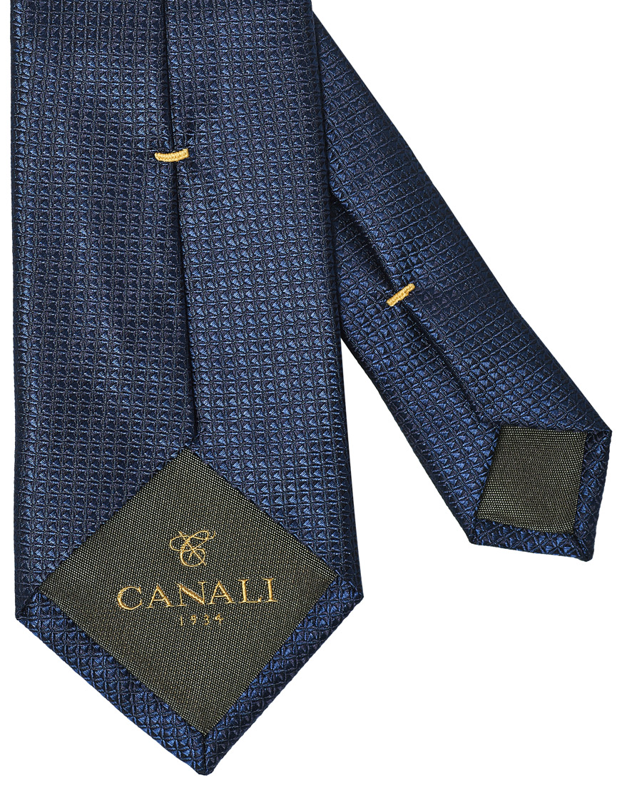 Herren | Canali Structured Silk Tie Navy 8 cm | Canali | Structured Silk Tie Navy 8 cm