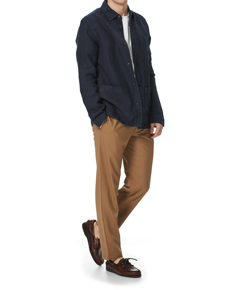 Herren | Hemden | Lexington | Robert Linen Overshirt Dark Blue
