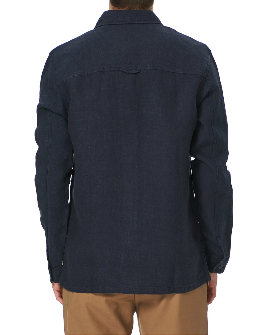 Herren | Hemden | Lexington | Robert Linen Overshirt Dark Blue