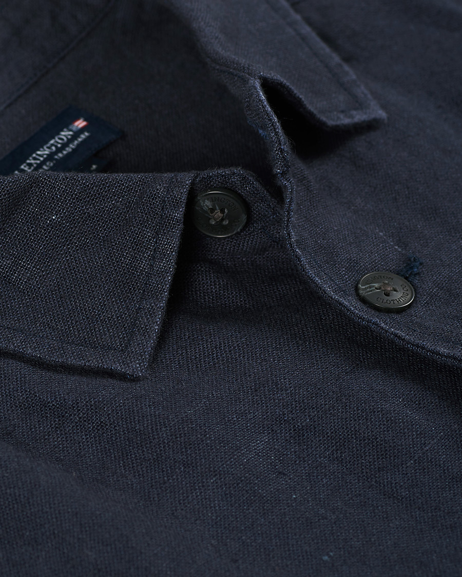 Herren | Hemden | Lexington | Robert Linen Overshirt Dark Blue